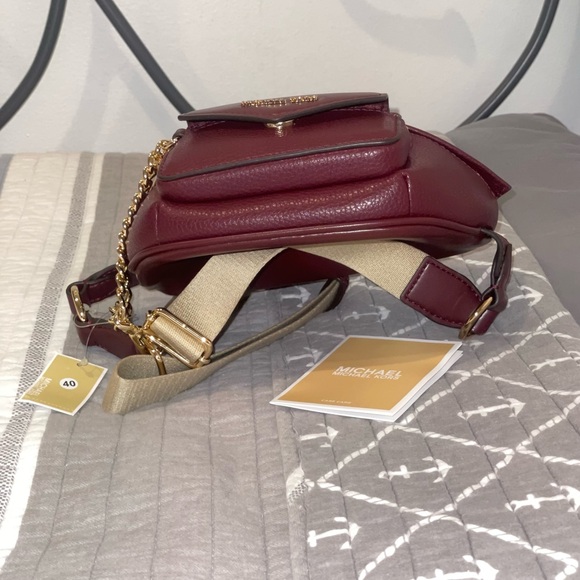 NWT Authentic MK Michael Kors Maisie Small 2-in-1 Waistpack in Oxblood Leather - Picture 8 of 12